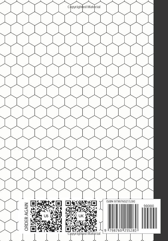 Hexagonal graph paper a notebook exercise book with hexagonal grid for easy drawing of organic chemistry structures pages