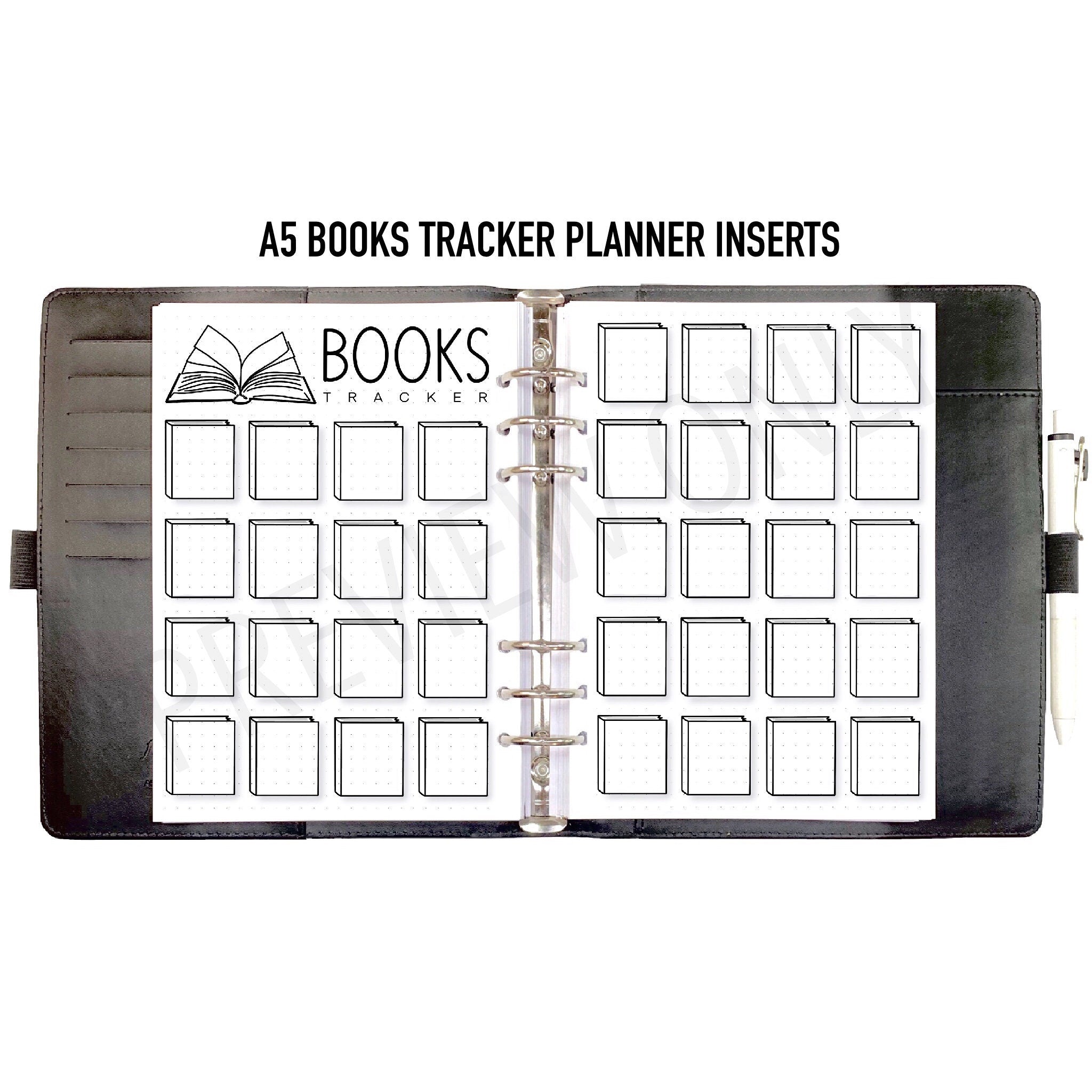 A books tracker planner inserts printable download
