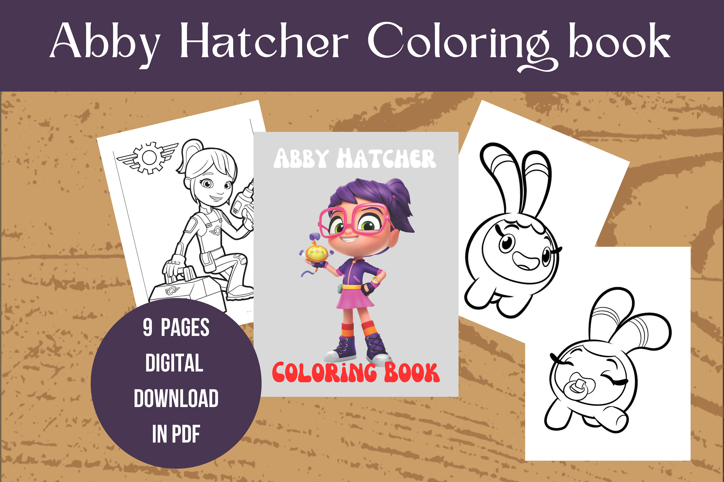 Abby hatcher coloring book for kids printable digital download with pages of fun and adventure instant download