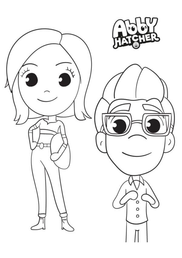 Miranda and lex hatchers coloring page