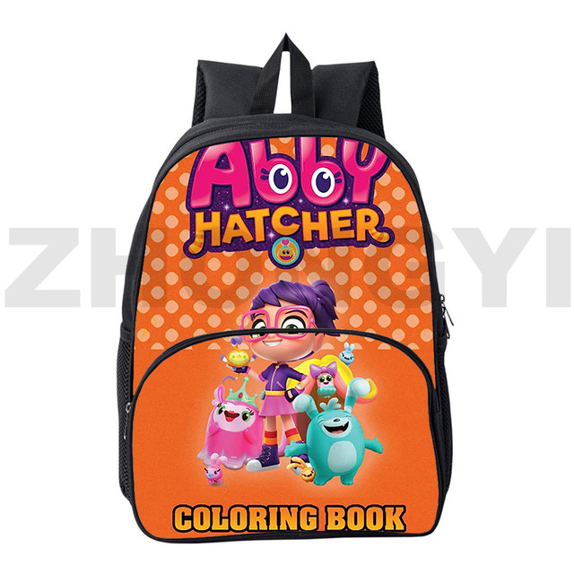 Cute abby hatcher cartoon d print backpack inch mini coloring bookbag chool back pack for girl kindergarten packbag