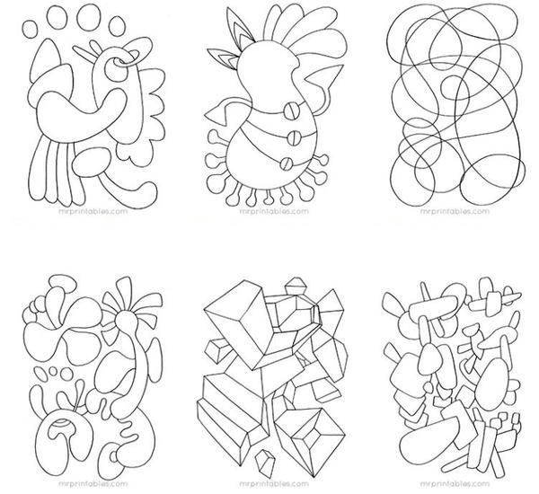 Awesome abstract coloring pages