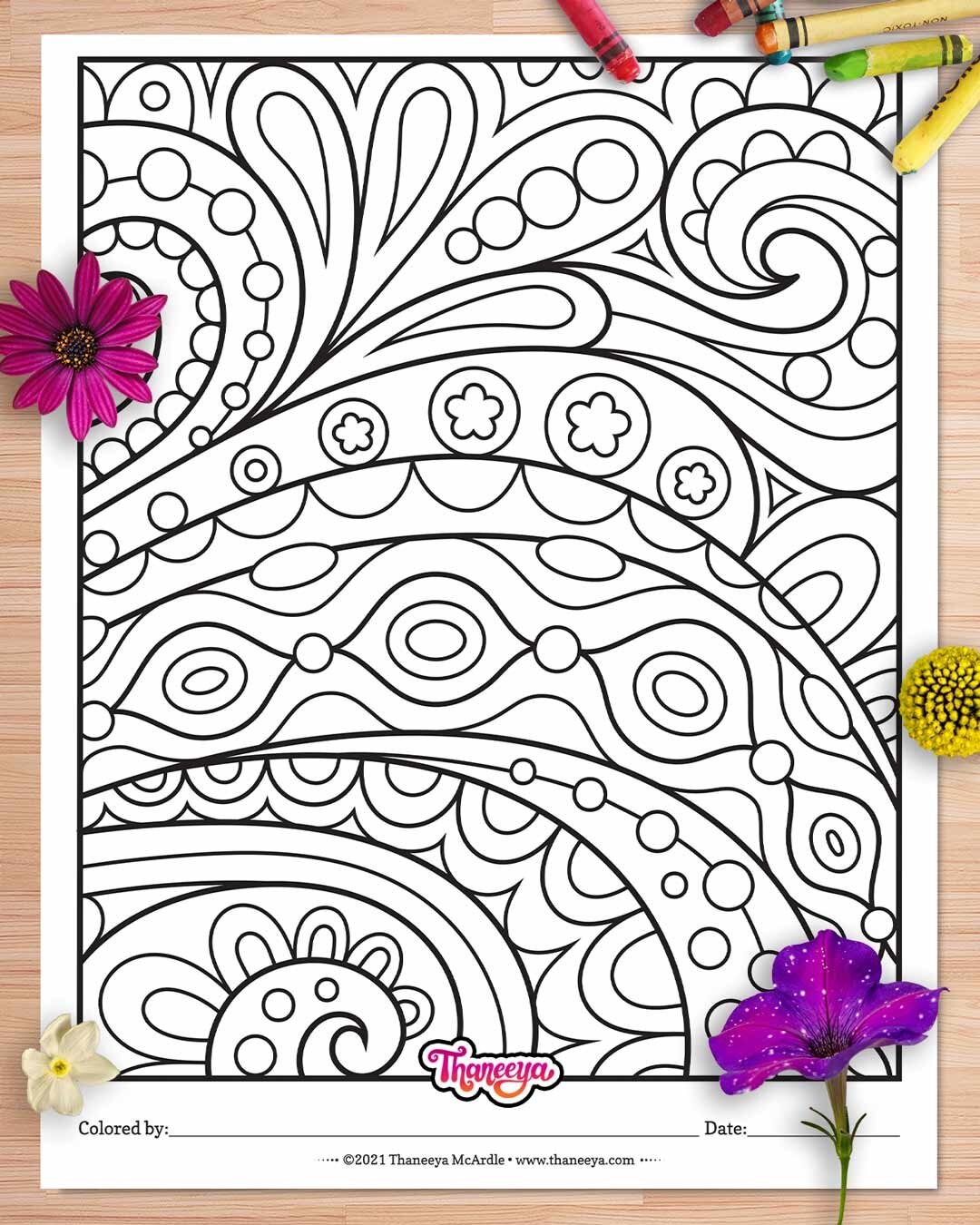 Easy abstract coloring pages