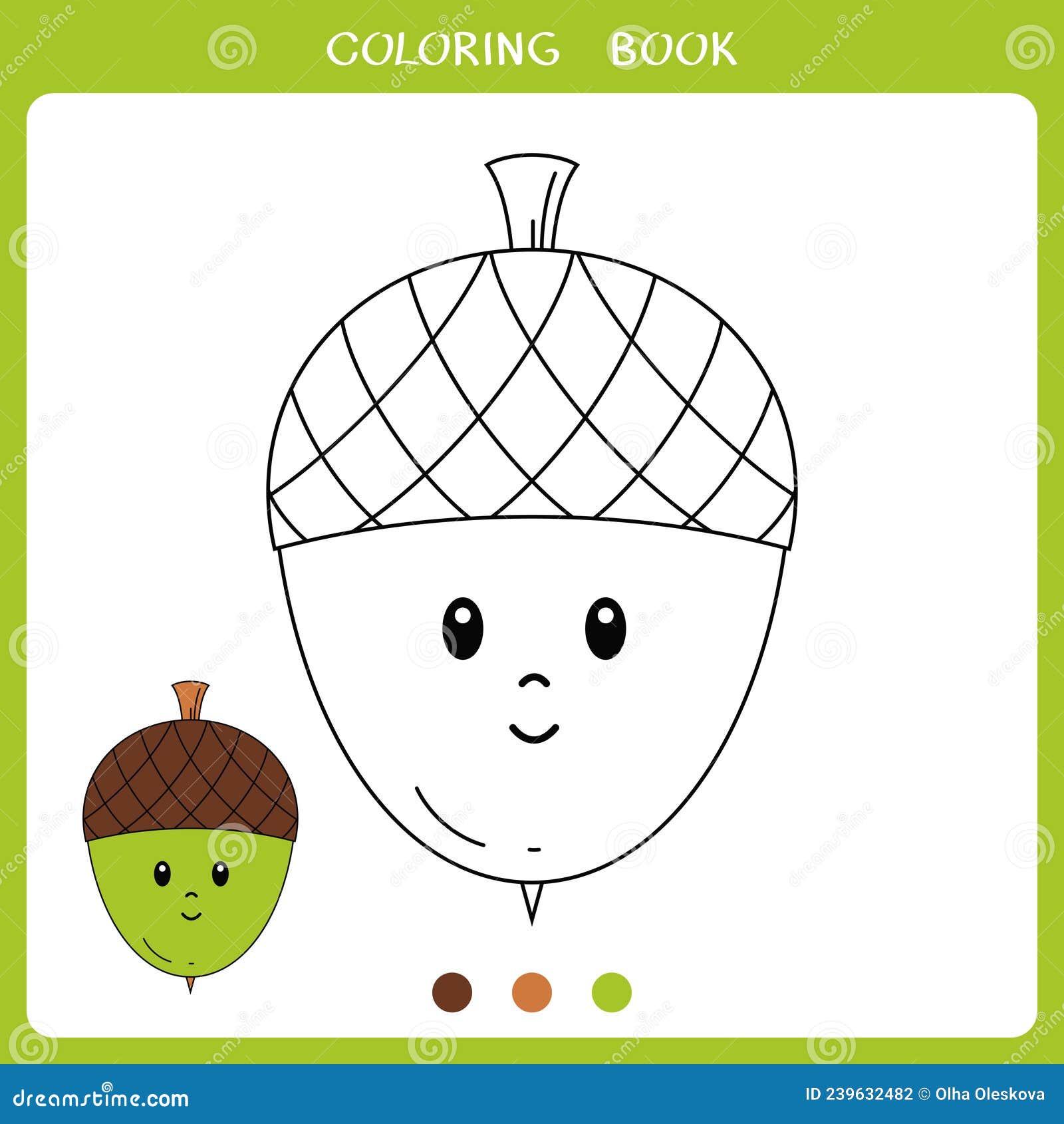 Acorn coloring stock illustrations â acorn coloring stock illustrations vectors clipart