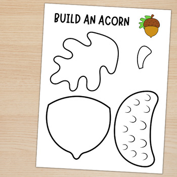Acorn craft activity fall activities acorn coloring page build an acorn