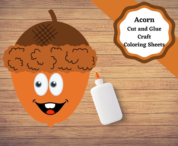 Printable acorn craft fall craft and coloring pages