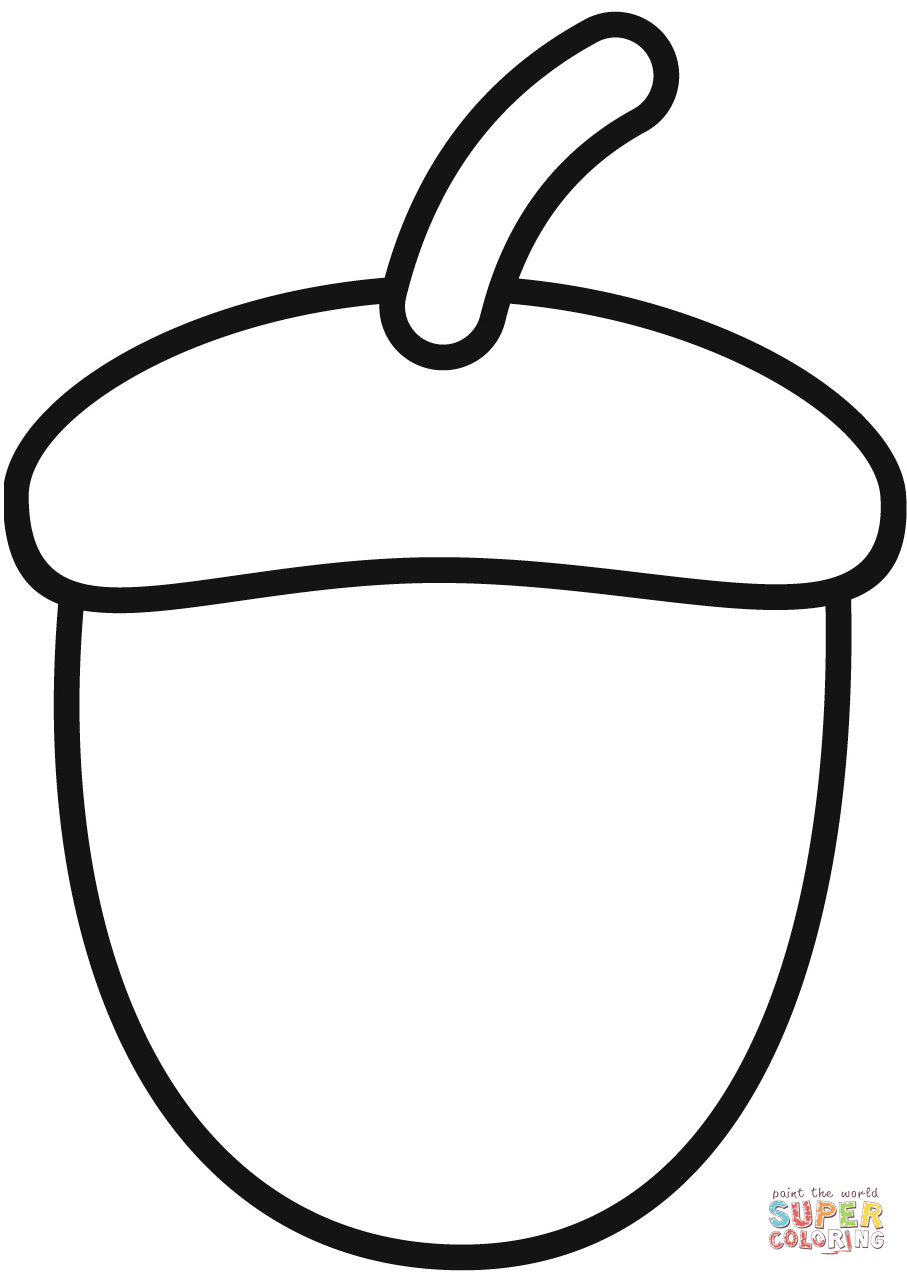 Acorn coloring page free printable coloring pages