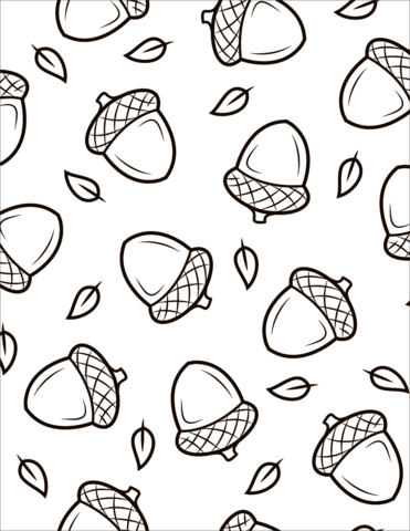 Pattern with acorns coloring page free printable coloring pages