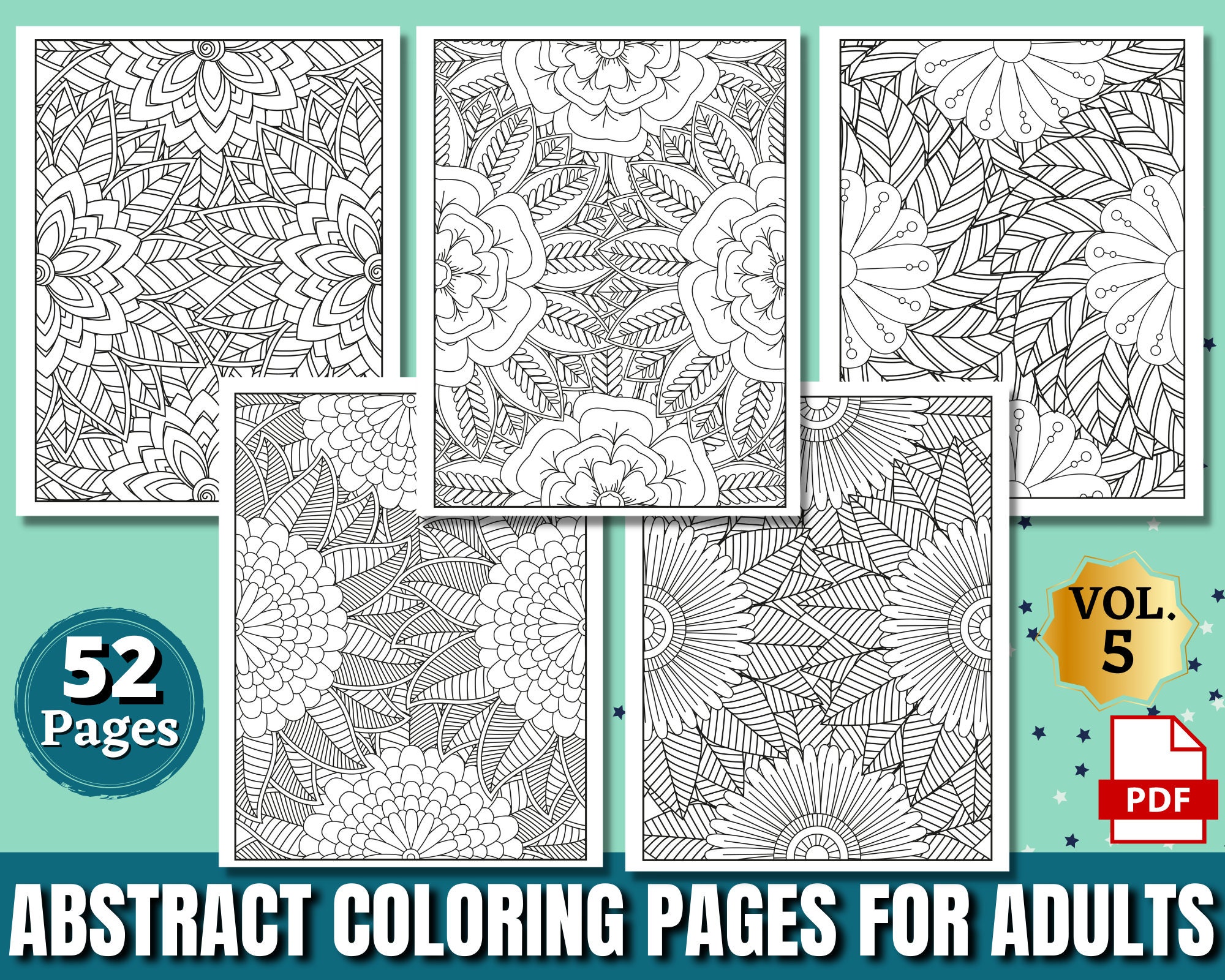 Abstract coloring pages for adults amazing adult coloring pages for girls women men and teens stress relief and relaxation vol
