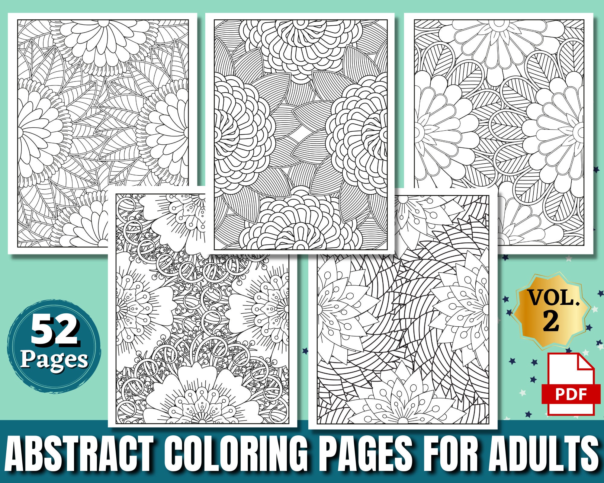 Abstract coloring pages for adults amazing adult coloring pages for girls women men and teens stress relief and relaxation vol