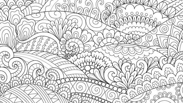 Premium vector abstract line art for background adult coloring book coloring page illustration