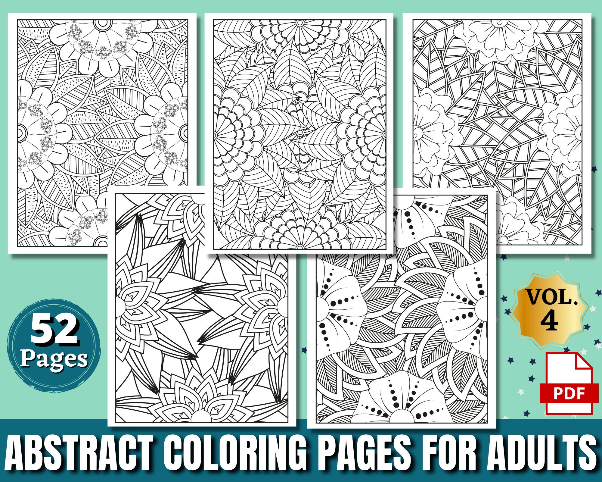 Abstract coloring pages for adults amazing adult coloring pages for girls women men and teens stress relief and relaxation vol