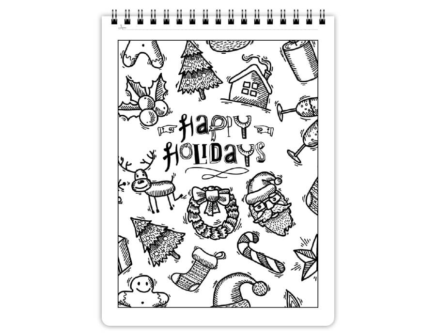 Adult christmas coloring book topbound with images