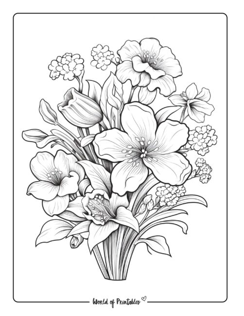 Best flower coloring pages for kids adults