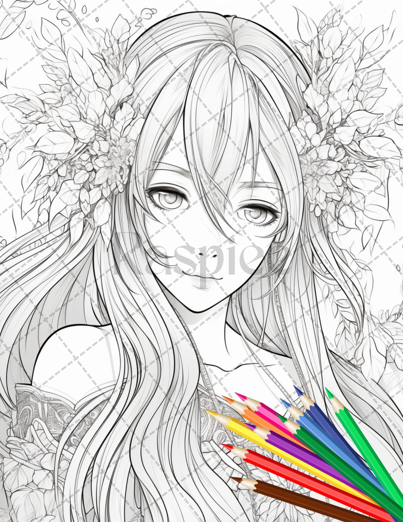 Anime fairy girl printable coloring pages for adults cute fairy gr â coloring