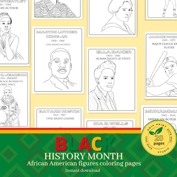 Black history month coloring pages historical black figures black history printable african american heroes coloring pages for kids