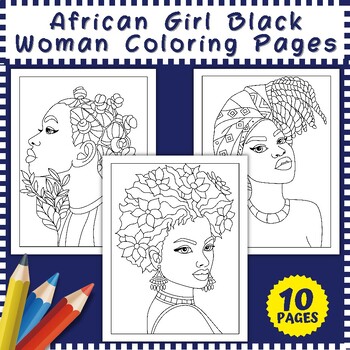 African girl black woman coloring pages by felixes tpt