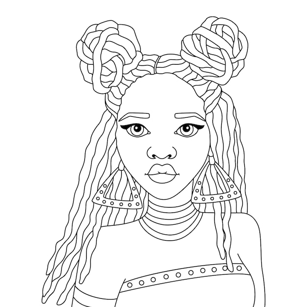 Black girl coloring page images