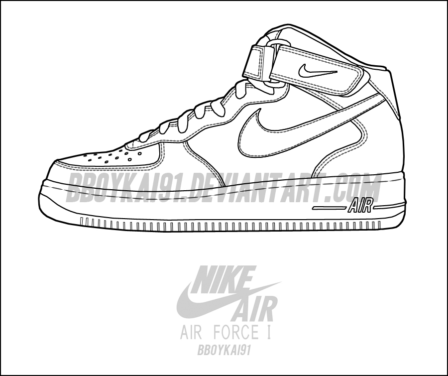 Nike air force mid template by bboykai on