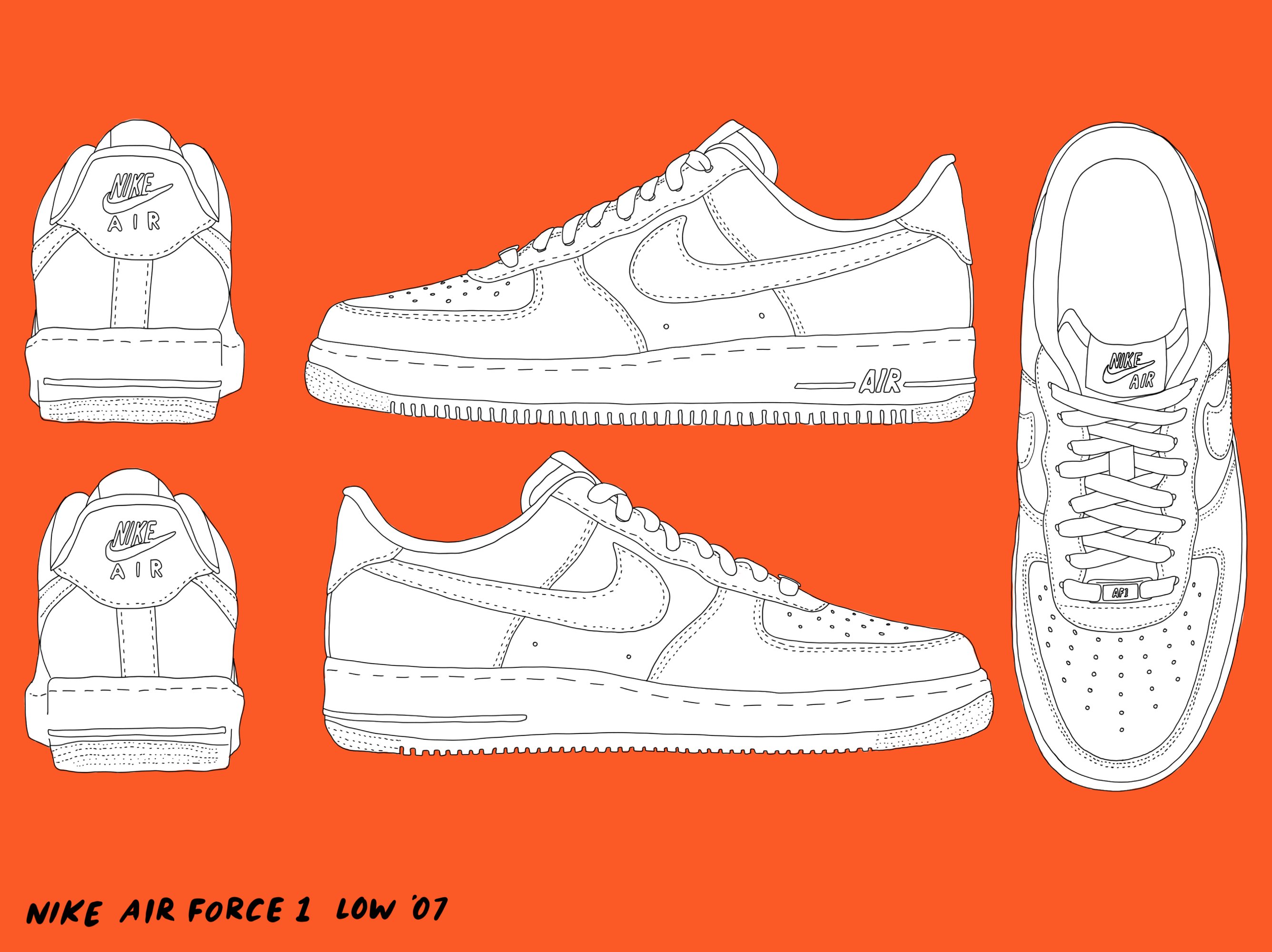 Nike air force low blank template creative market