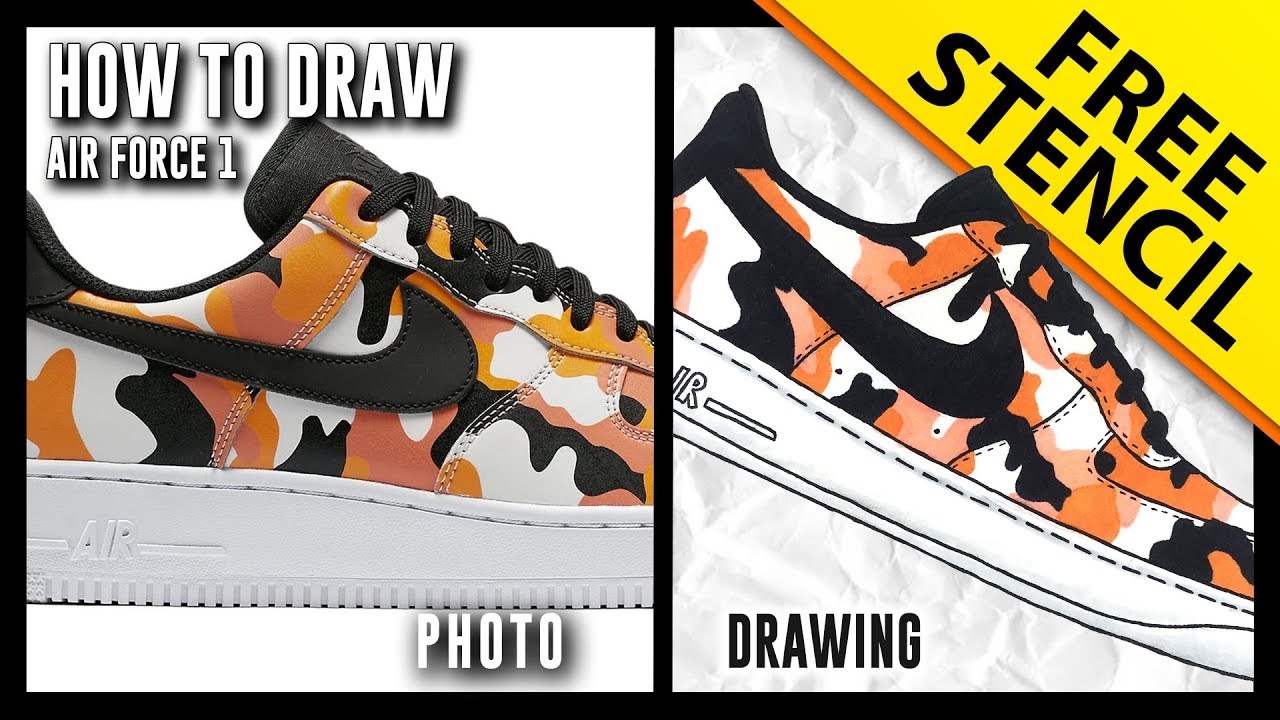 Nike air force low sneaker coloring pages