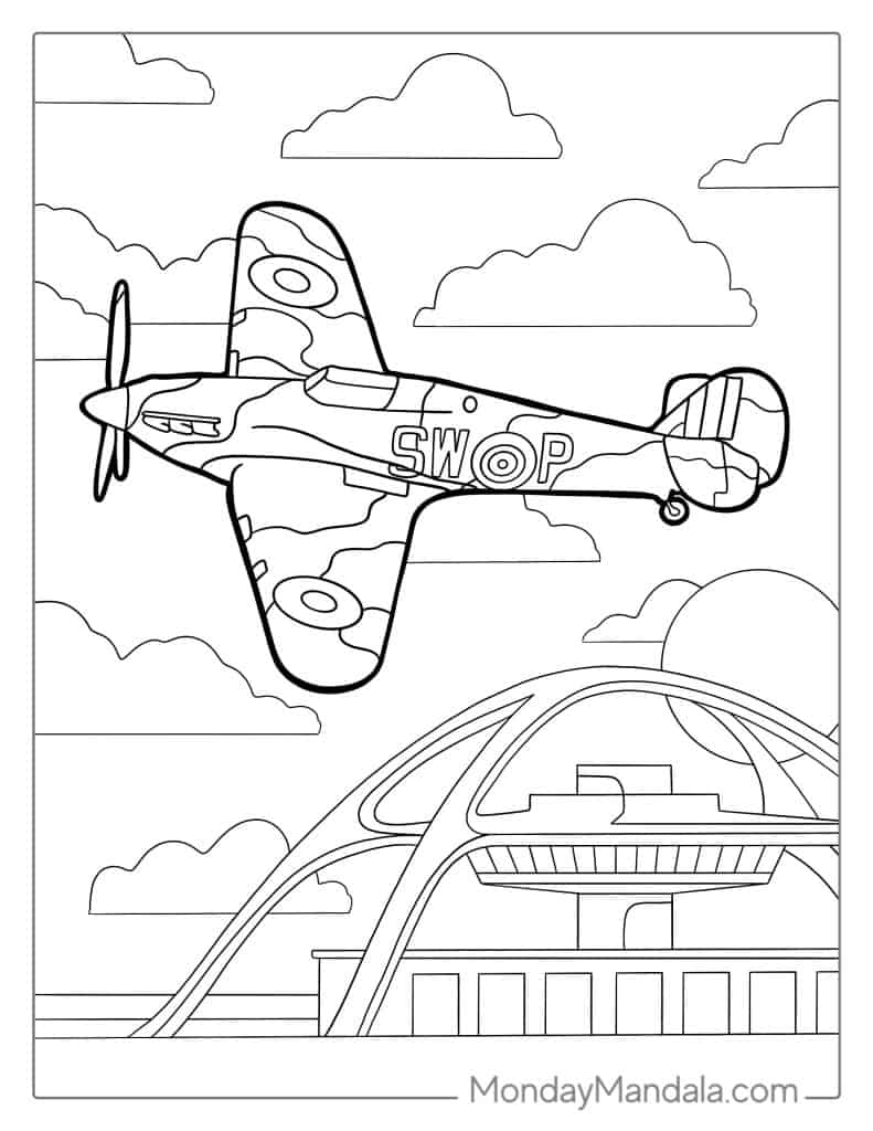 Airplane coloring pages free pdf printables