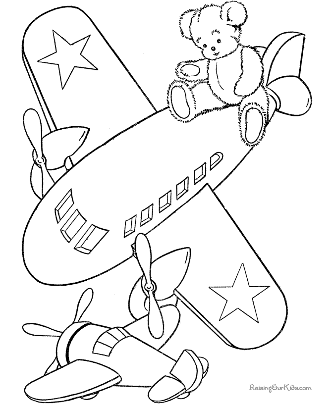 Airplane coloring page toy airplane