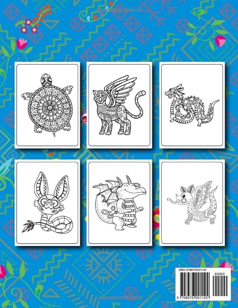 Alebrijes coloring book simple and fun maxican flok art and mythical creature coloring pages for boys and girls n brown edward books