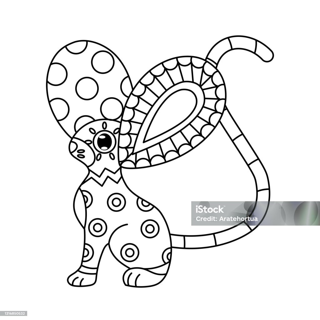 Alebrije of a mouse mexican culture stock illustration