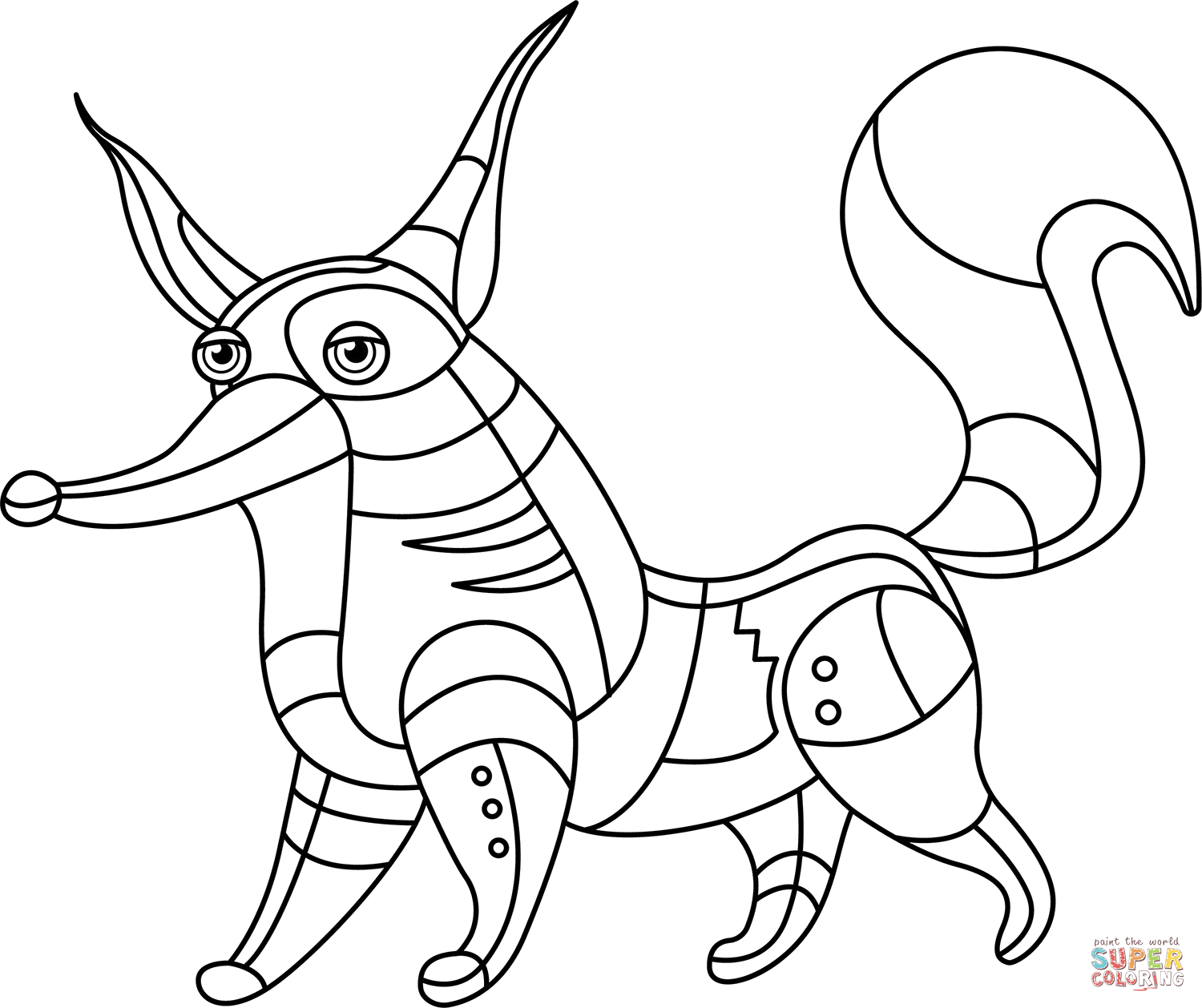 Abstract fox coloring page free printable coloring pages