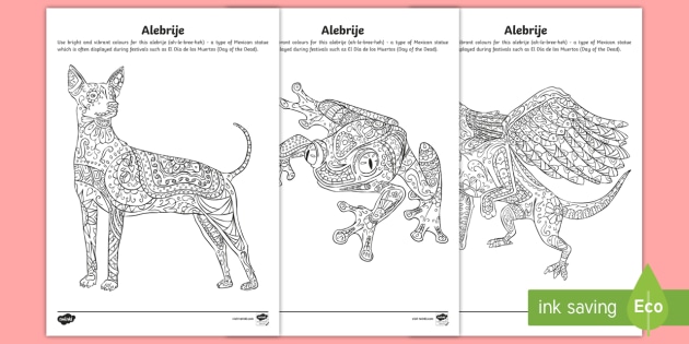 Alebrijes mindfulness coloring pages teacher
