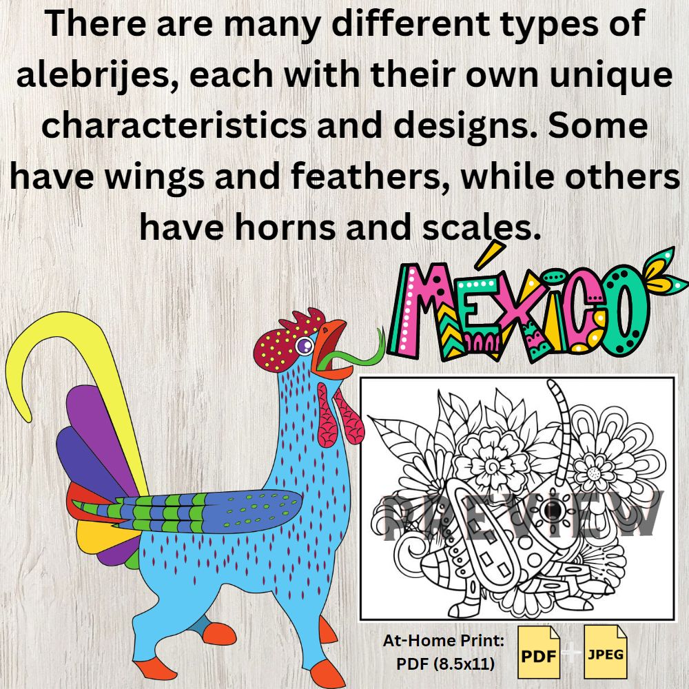 Alebrijes coloring pages a journey into the world of mexican folk art made by teachers