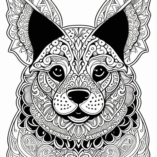 Without colors image is intended for a floral alebrijes coloring page abstract vector contour illustration isolated on white background for adult anti stress coloring book page with doodle and zentangle elements