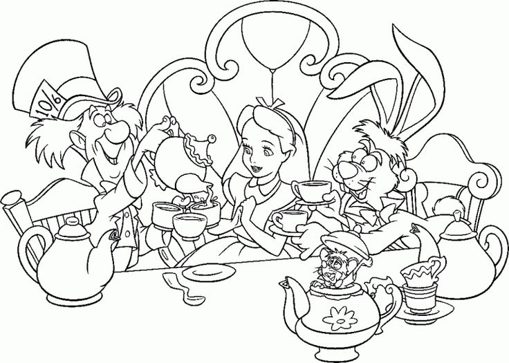 Free printable alice in wonderland coloring pages for kids alice in wonderland characters disney coloring pages alice in wonderland tea party