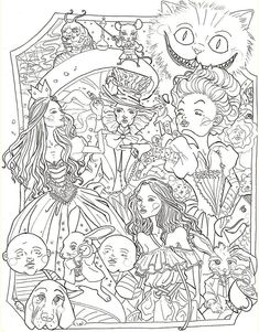 Adult coloring pages alice in wonderland