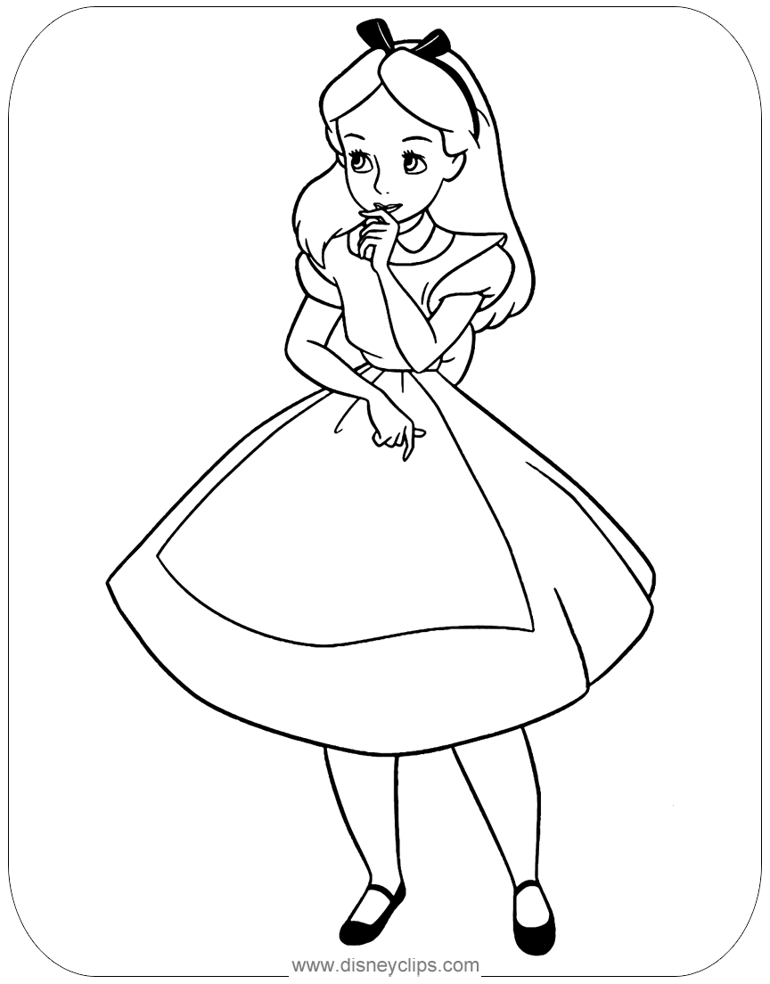 Free printable alice in wonderland coloring pages
