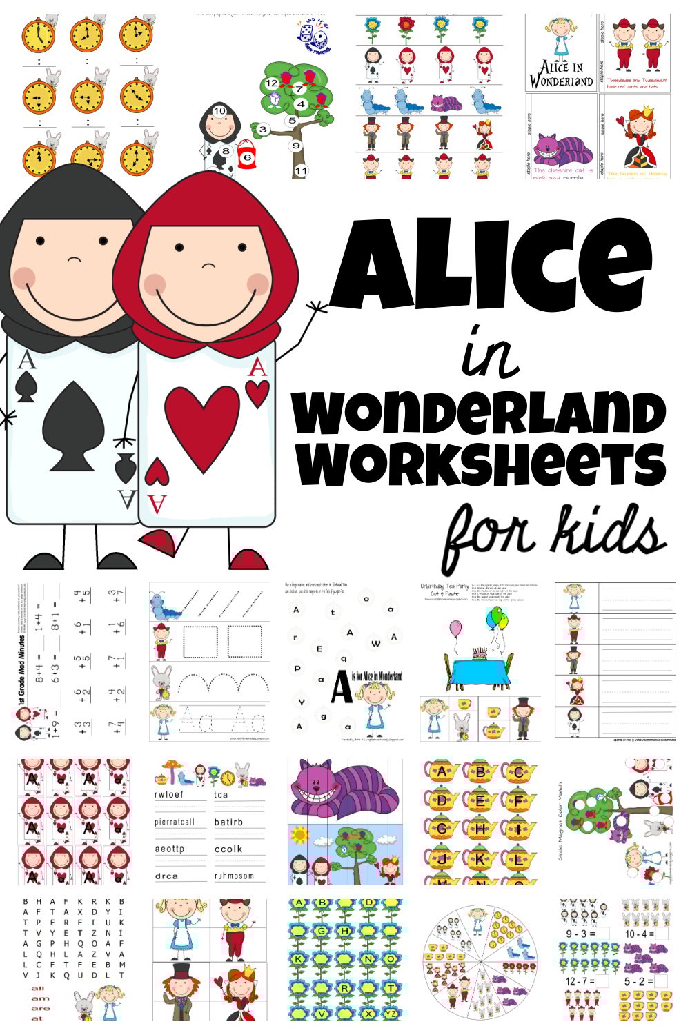 Free printable alice in wonderland worksheets for kids