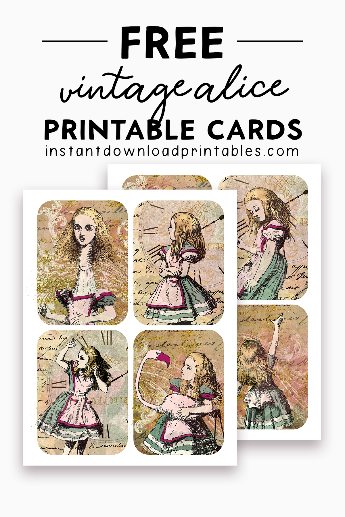 Free alice in wonderland vintage cards