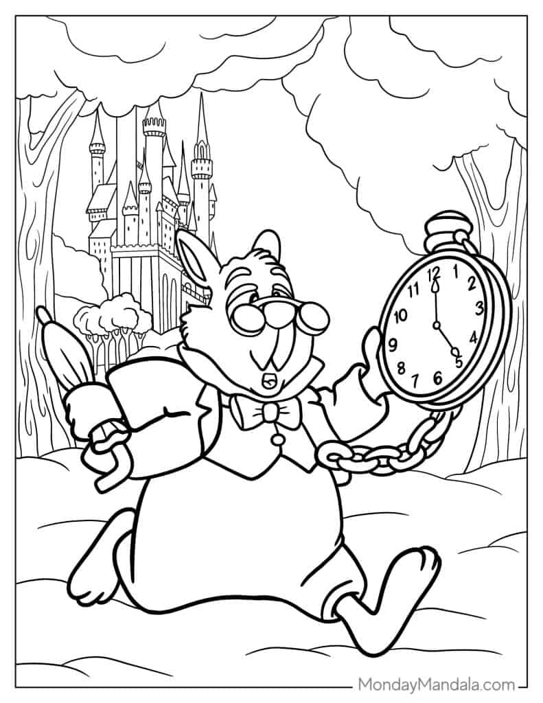 Alice in wonderland coloring pages free pdf printables