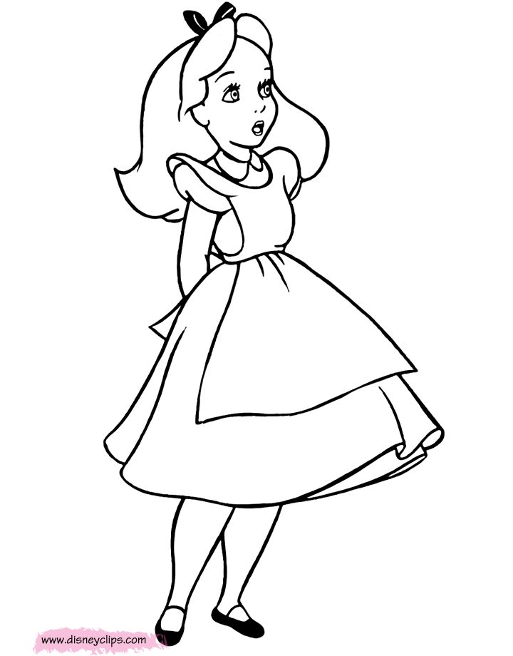 Free printable alice in wonderland coloring pages