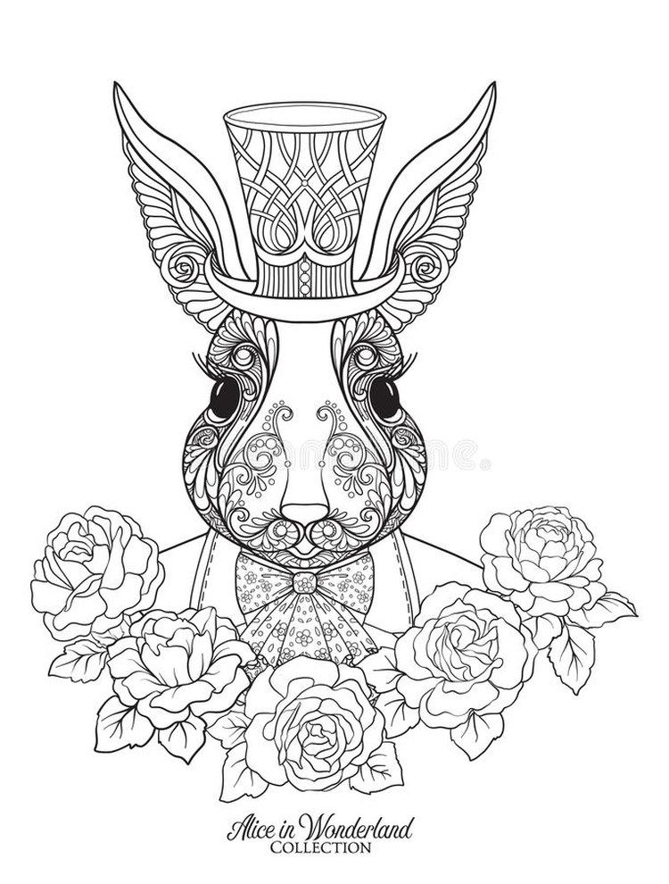 Alice in wonderland coloring pages pdf