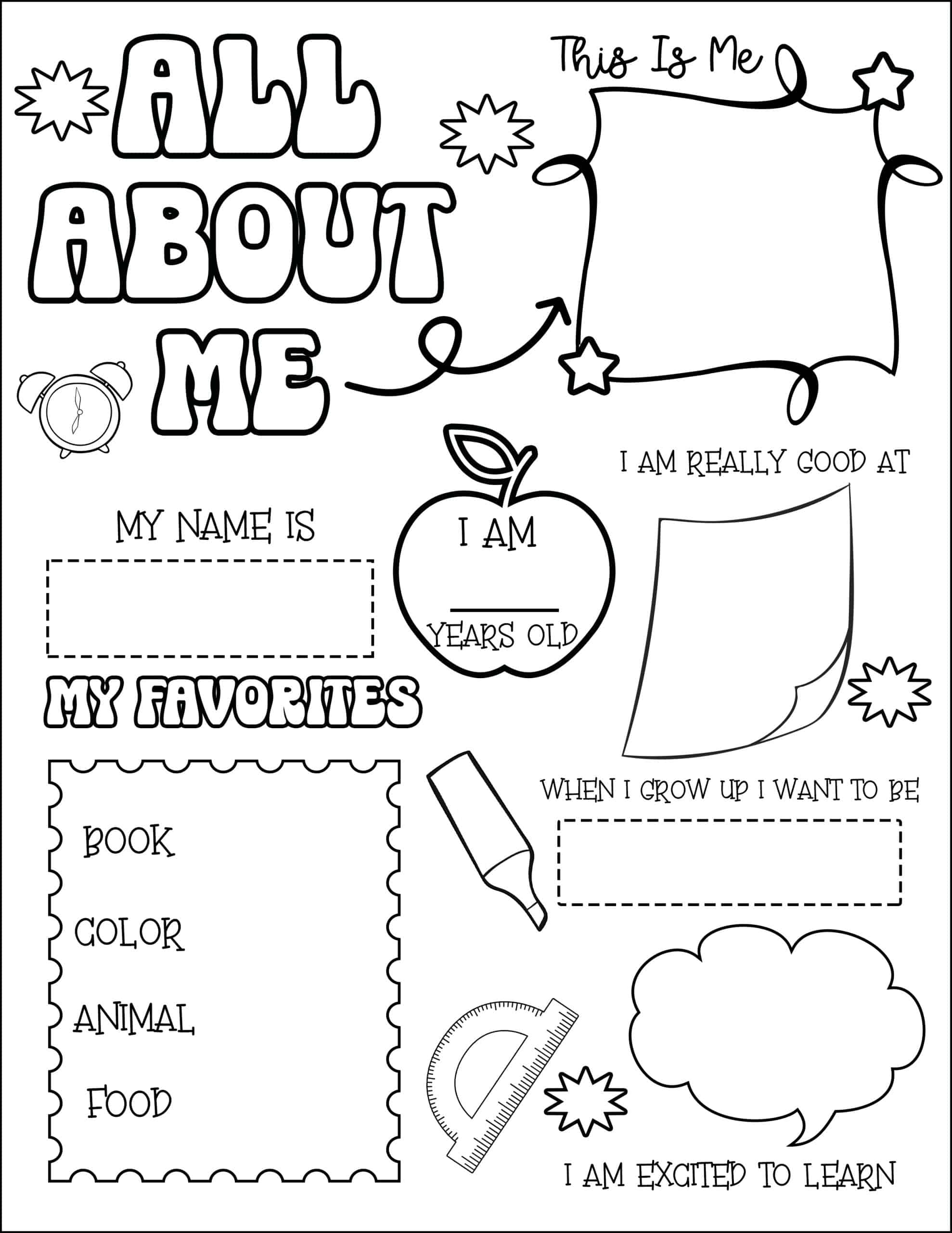 Free back to school coloring pages for