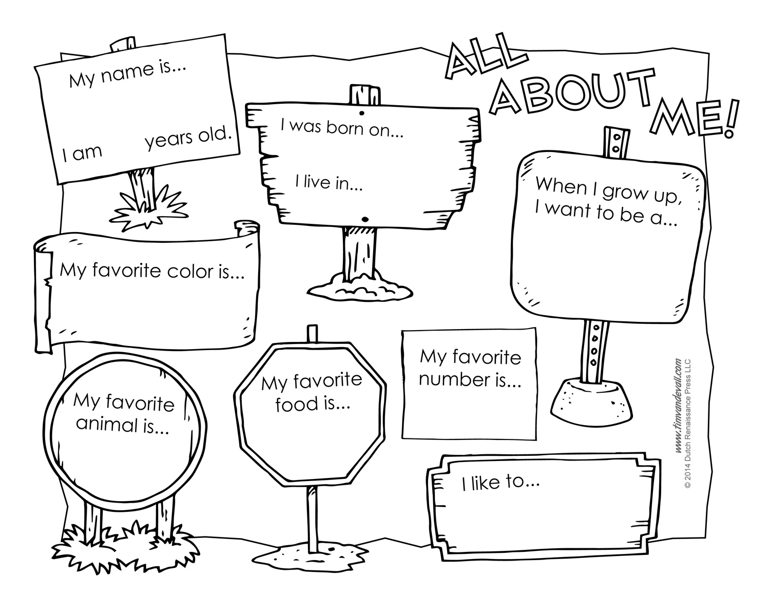 All about me worksheet free â tims printables