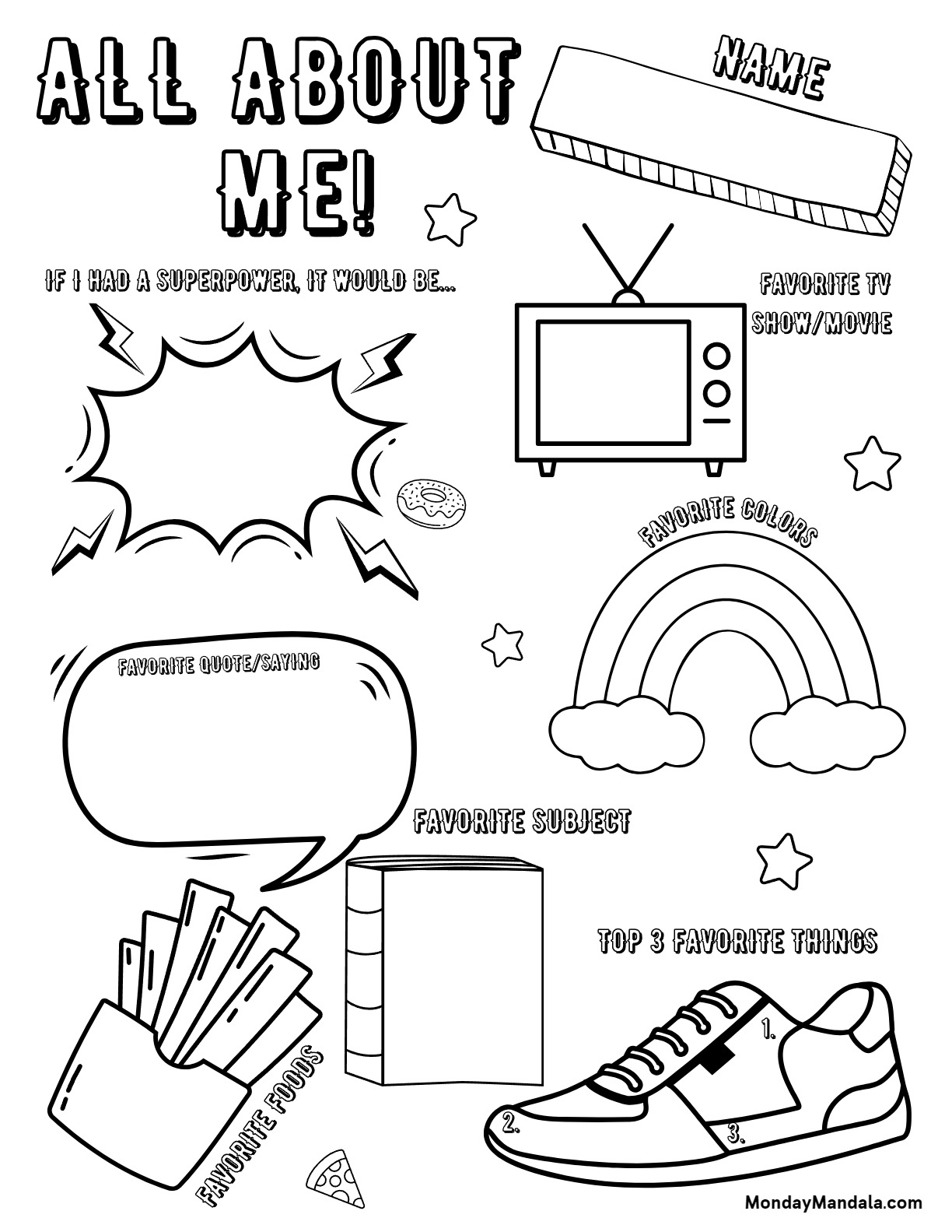 All about me worksheets free pdf printables