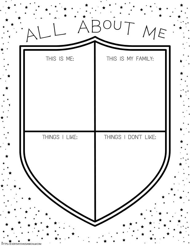 Free printable all about me worksheets for kids