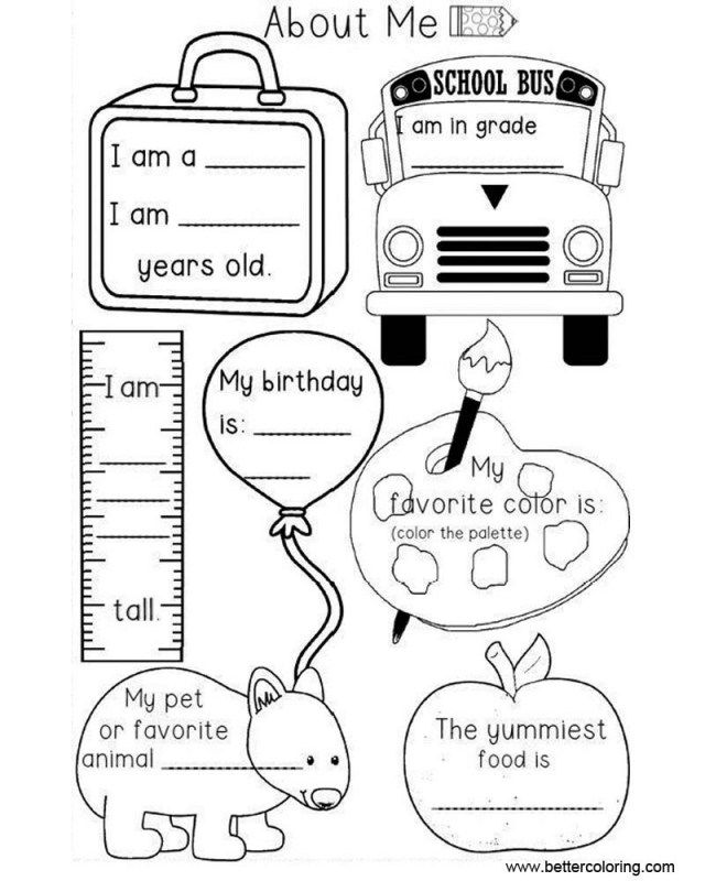 Elegant picture of all about me coloring pages