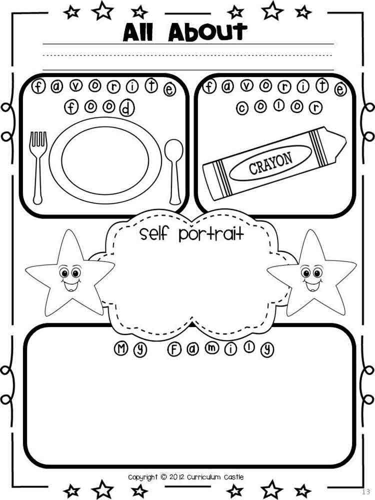 All about me coloring pages