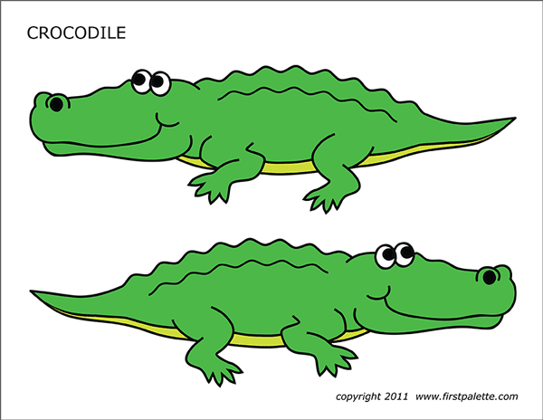 Crocodile free printable templates coloring pages