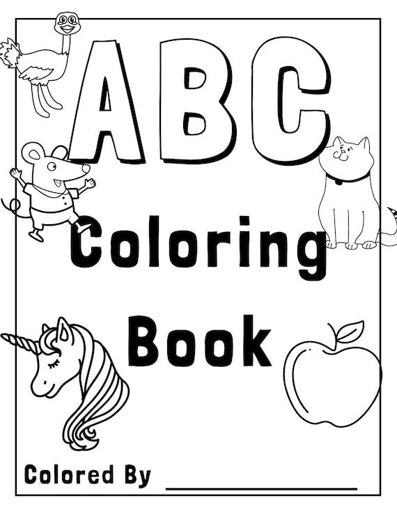 Trace and color alphabet alphabet coloring pages letter tracing coloring book homeschool printable for kids education digital pdf instant download