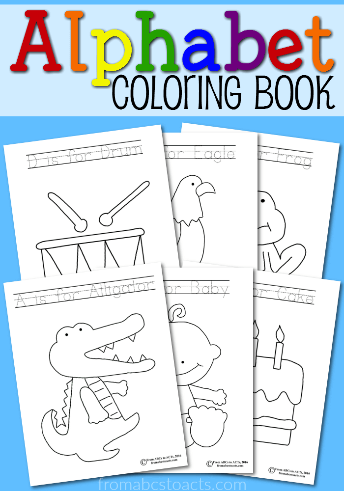 Printable alphabet coloring book